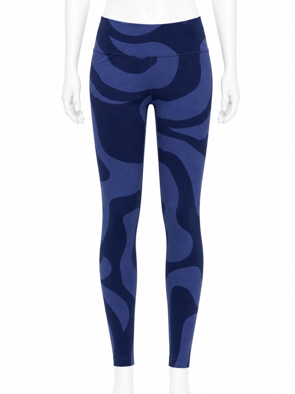 Fabletics Blue Patterned High-Waist Leggings size small